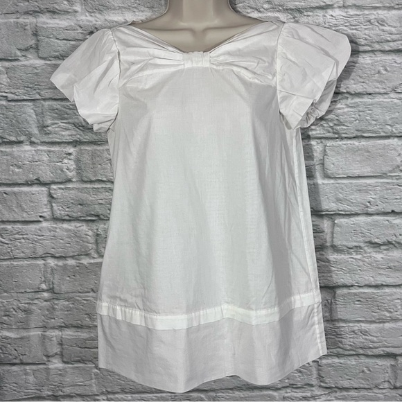 Diane Von Furstenberg Tops - VTG Diane Von Furstenberg Size 2 Marianne Babydoll Bow Puff Sleeve White Blouse